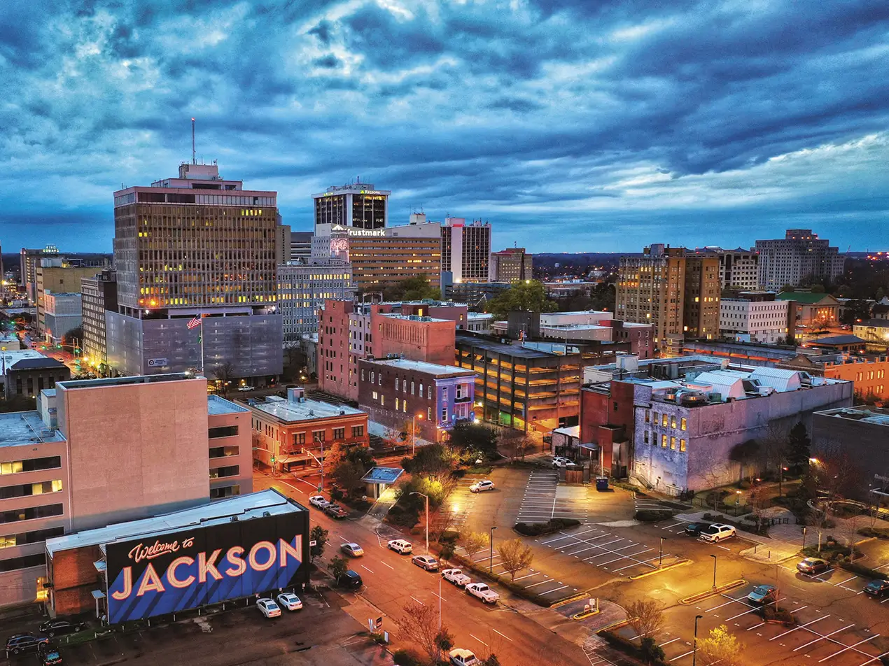 aerial view of jackson, mississippi